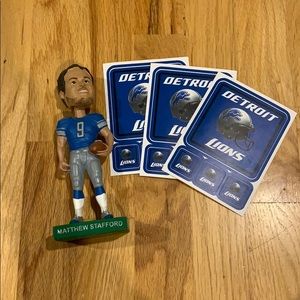 Detroit Lions Bobblehead and Stickers